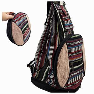 Boho Hemp Convertible Backpack Sling Bag Foldable Travel Bag Handmade Nepal